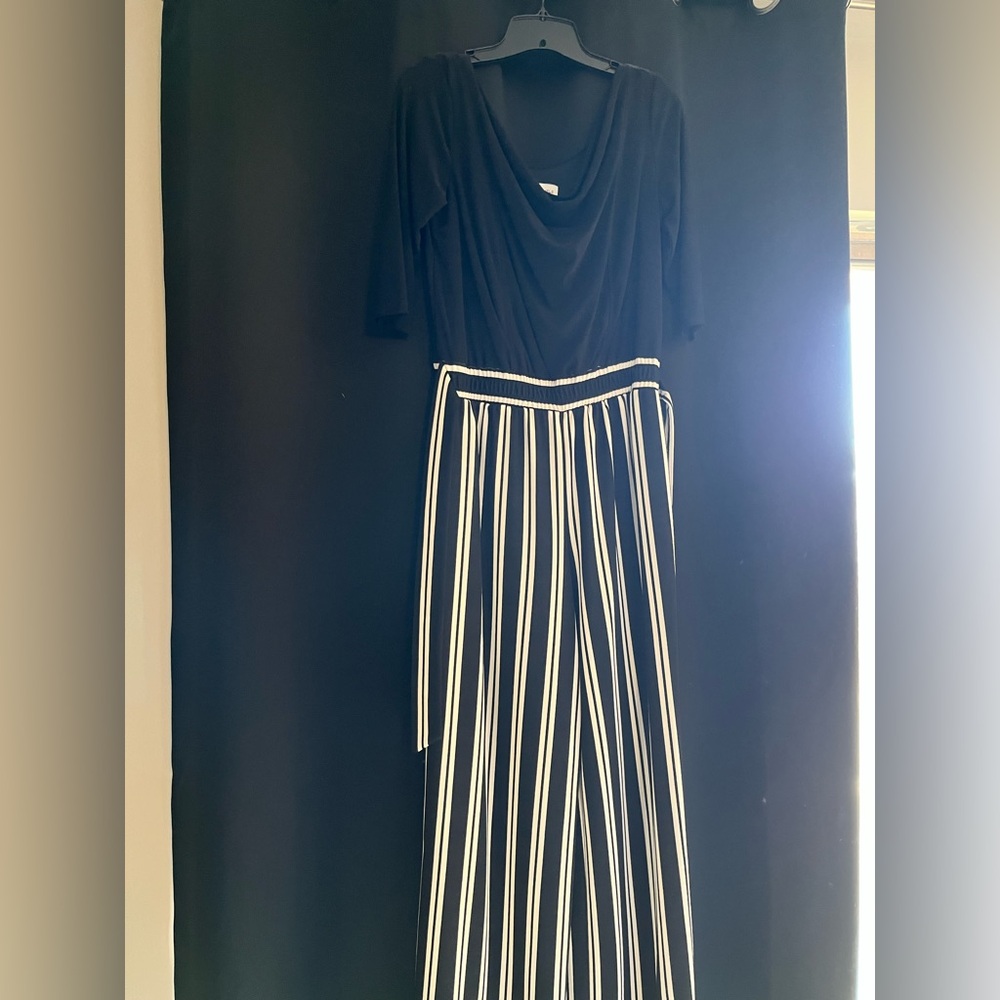 Emma & Michele Elegant Black and White Jumpsuit